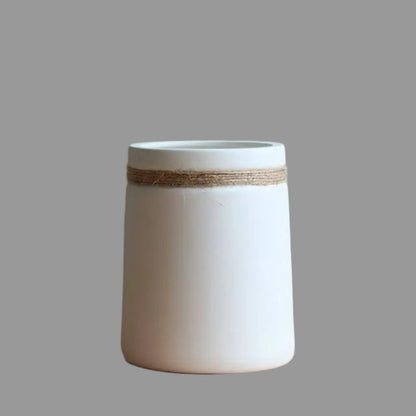 White Ceramic Vase - Modern Artistic Home Decor